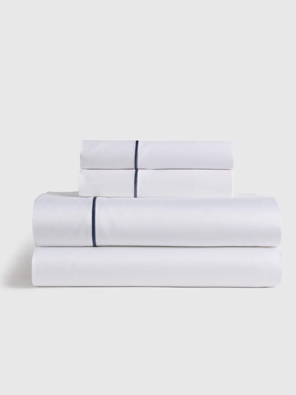 NWOT QUINCE Giza Cotton Sateen Sheet Set King - White/Mineral